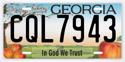 GA license plate CQL7943
