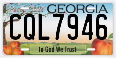 GA license plate CQL7946