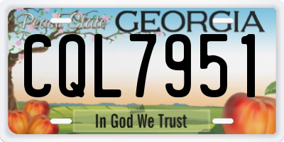 GA license plate CQL7951