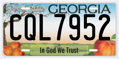 GA license plate CQL7952
