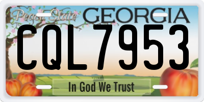 GA license plate CQL7953