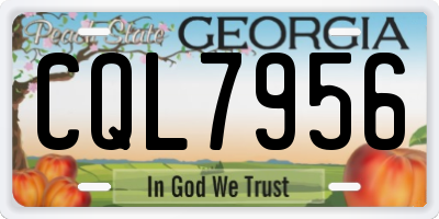 GA license plate CQL7956