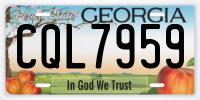 GA license plate CQL7959