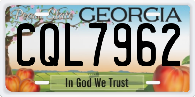 GA license plate CQL7962