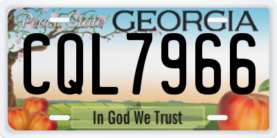 GA license plate CQL7966
