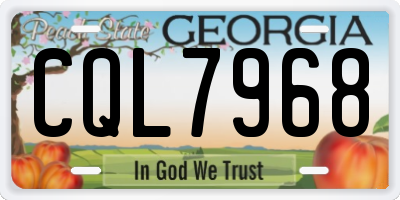 GA license plate CQL7968