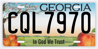 GA license plate CQL7970