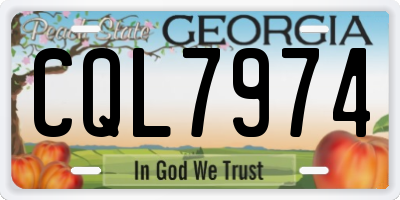 GA license plate CQL7974