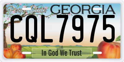 GA license plate CQL7975