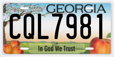GA license plate CQL7981