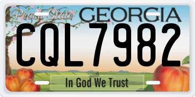 GA license plate CQL7982