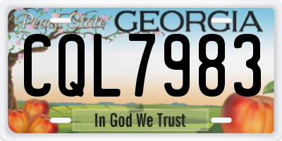 GA license plate CQL7983