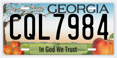 GA license plate CQL7984
