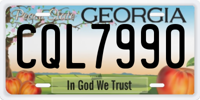 GA license plate CQL7990