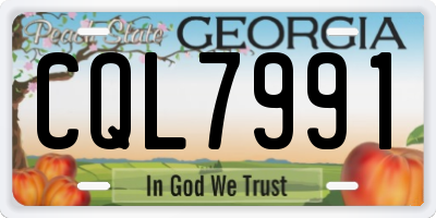 GA license plate CQL7991
