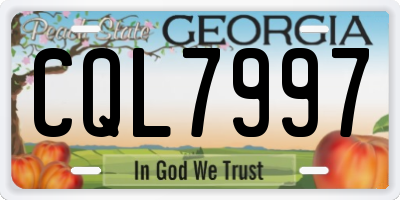 GA license plate CQL7997