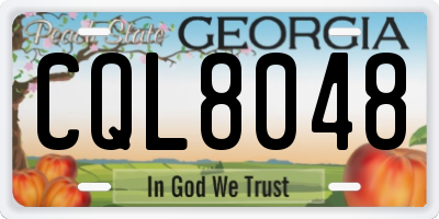GA license plate CQL8048