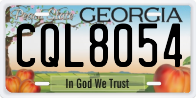 GA license plate CQL8054