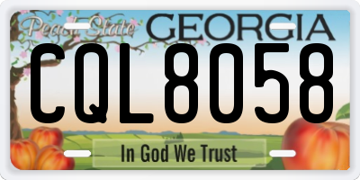 GA license plate CQL8058
