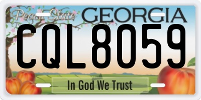 GA license plate CQL8059