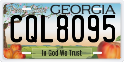 GA license plate CQL8095