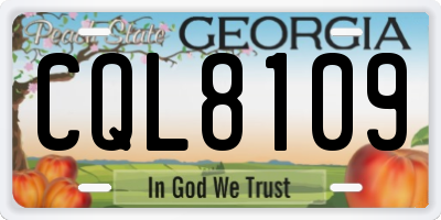 GA license plate CQL8109