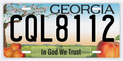 GA license plate CQL8112