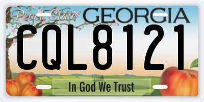 GA license plate CQL8121