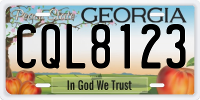GA license plate CQL8123