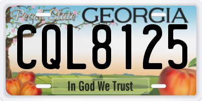 GA license plate CQL8125