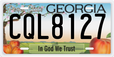 GA license plate CQL8127