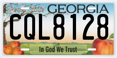 GA license plate CQL8128