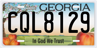 GA license plate CQL8129