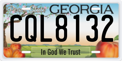 GA license plate CQL8132