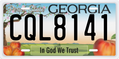 GA license plate CQL8141