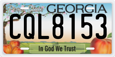 GA license plate CQL8153