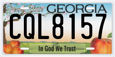 GA license plate CQL8157
