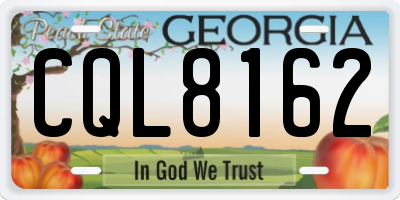 GA license plate CQL8162