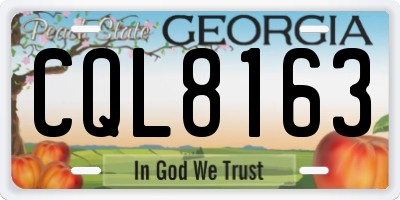 GA license plate CQL8163