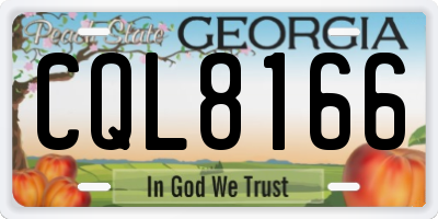 GA license plate CQL8166