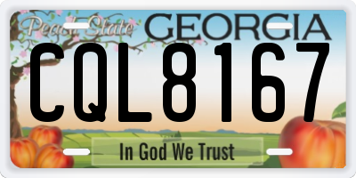 GA license plate CQL8167