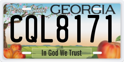 GA license plate CQL8171