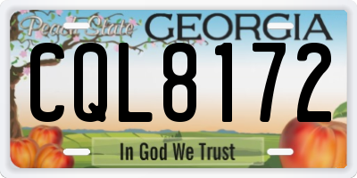 GA license plate CQL8172
