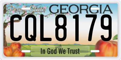 GA license plate CQL8179