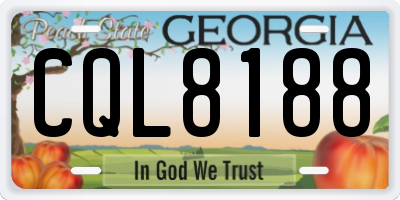 GA license plate CQL8188