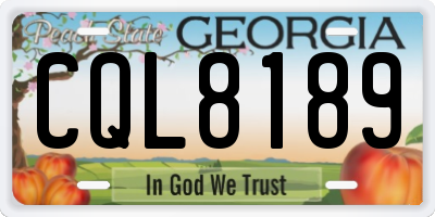 GA license plate CQL8189