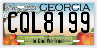 GA license plate CQL8199