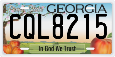 GA license plate CQL8215