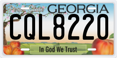 GA license plate CQL8220