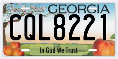 GA license plate CQL8221